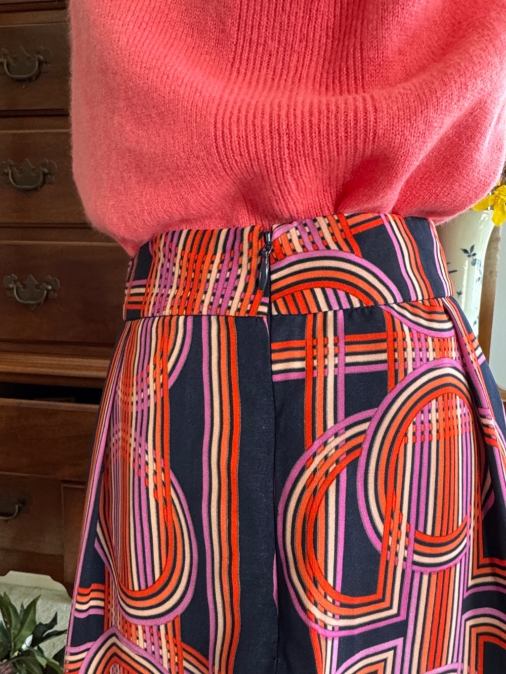 Banana Republic Retro Print Skirt Size 10 - Picture 7 of 9